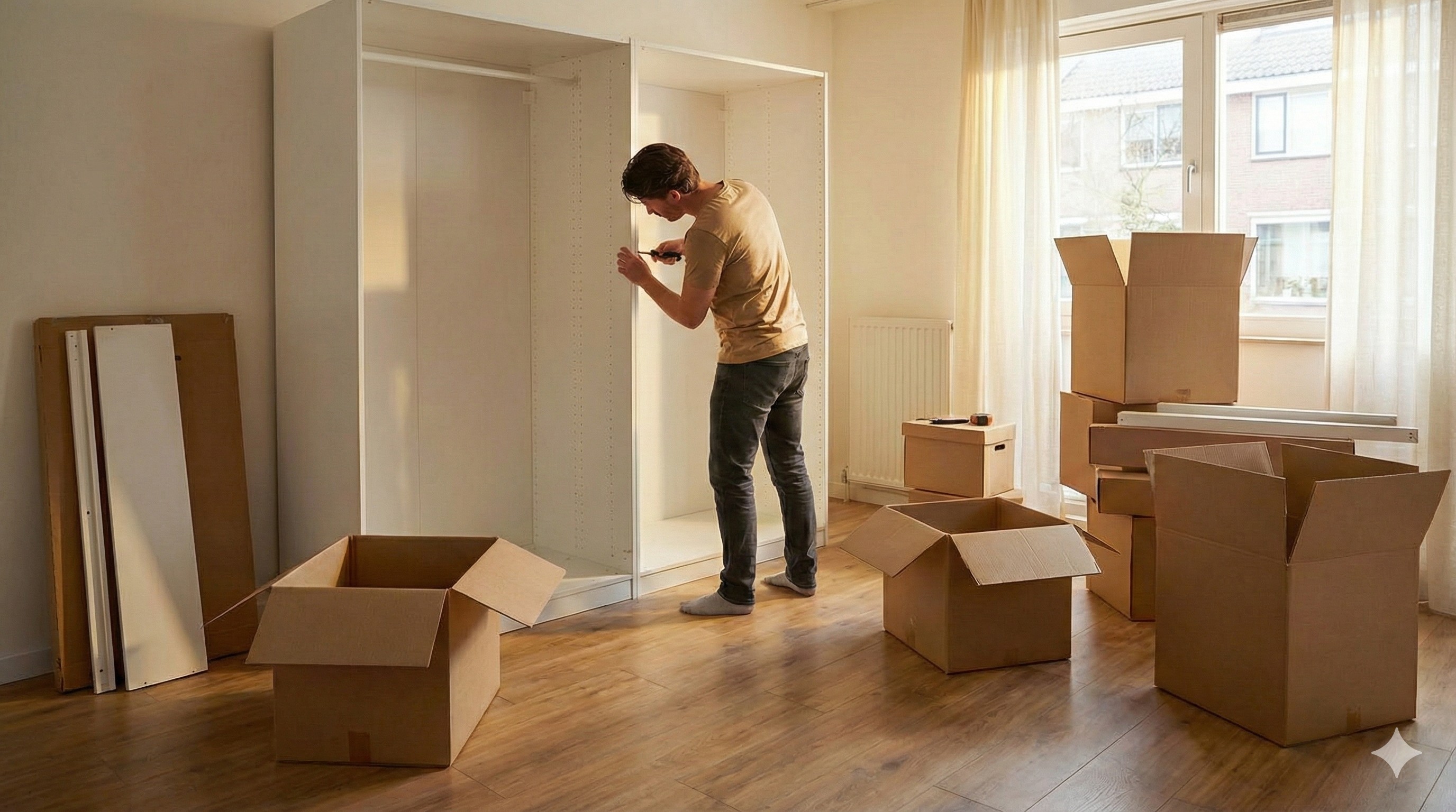 Grote kast demonteren en verhuizen